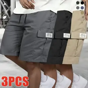 Men’s Cargo Shorts Bundle – Heavy-Duty Ripstop Fabric, Utility Pockets, Adjustable Waist | Ready for Workouts, Hiking & Construction, Summer Value Set