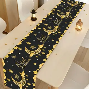1Pcs Elegant Table Runner, Durable Polyester Material, Ramadan Home Decor, Suitable for Dining Room and Living Room