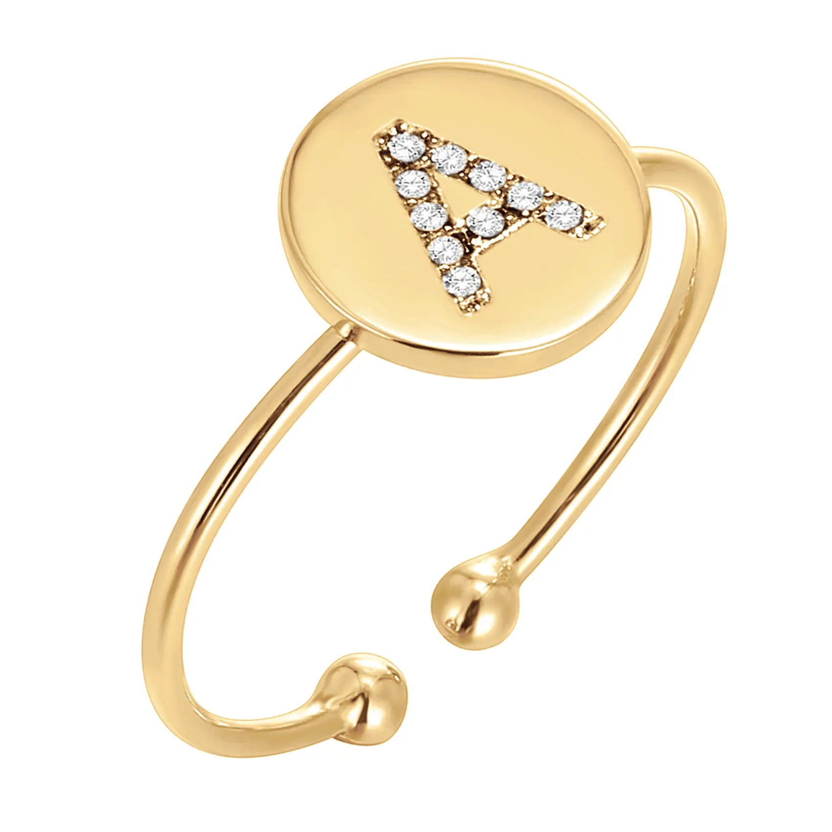PAVOI 14K Gold Plated Initial Ring Stackable Rings for Women - Fashion Rings PAVOI 14K Gold Plated Initial Ring Stackable Rings for Women - Fashion Rings