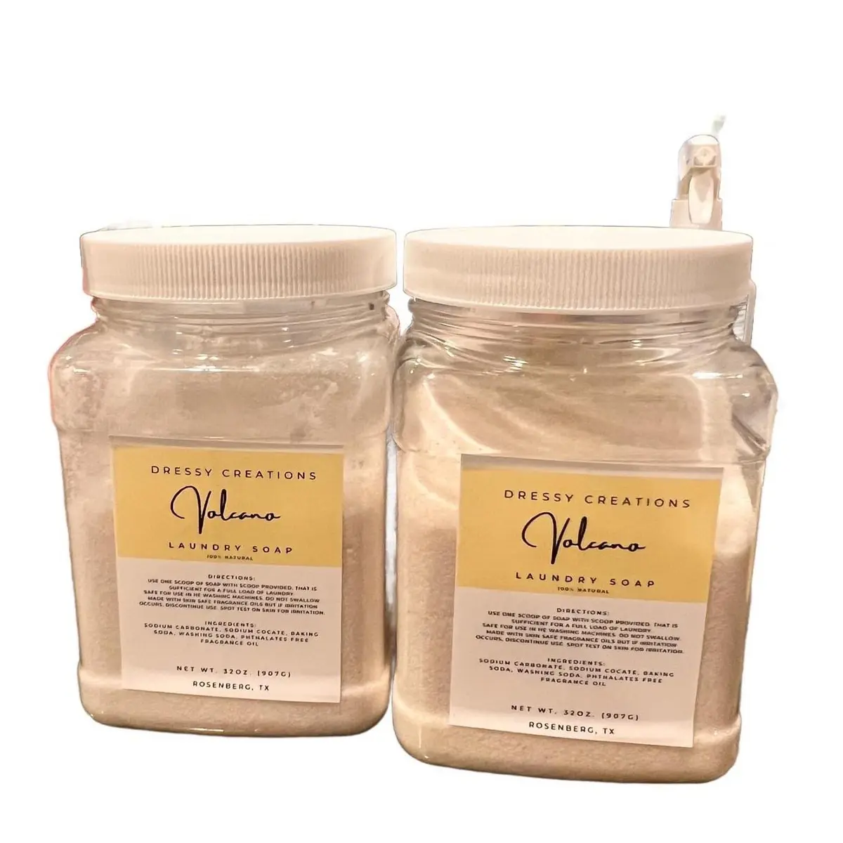 All-Natural Dressy Creations Luxury Laundry Soap with Phthalates Free Fragrance Oil - 32 OZ Jar with Scoop Included, Laundry Soap Powder, Natural Laundry Detergent