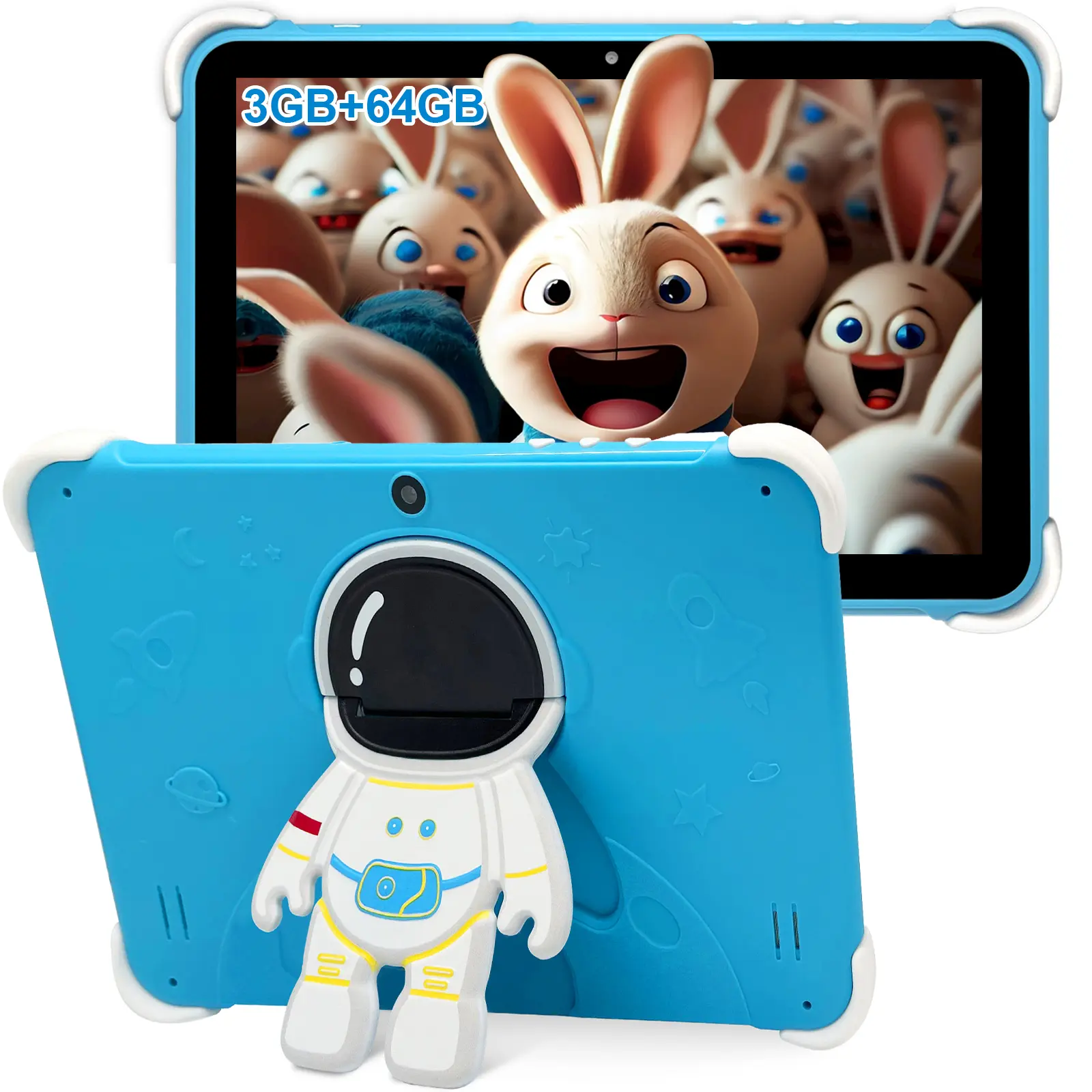 Kids Tablet 10 Inch,Tablet for Kids Android 14,3GB+64GB,8-Core CPU,2.4/5G WiFi WiFi 6,12H Battery Life,Parental Control,1280x800 HD Display,Dual Cameras,Shockproof Case,Pre-Installed Educational Apps tiktokshopbacktoschool