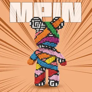 Mpin Building Block , 32cm High Bear Building Block set, Creative DIY Assembly Plaything, Unisex Gift Recommendation, Home Decoration