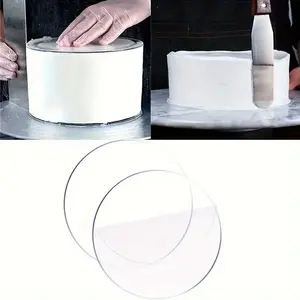 2pcs, Cake Dough Artifact, Acrylic Cake Board, Clear Plastic Cake Base, Baking Tools, Kitchen Gadgets, Kitchen Accessories