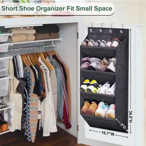 Over the Door 34.6'' Shoe Rack for Closet - Short Hanging Organizer, Ideal for Organizing Shoes