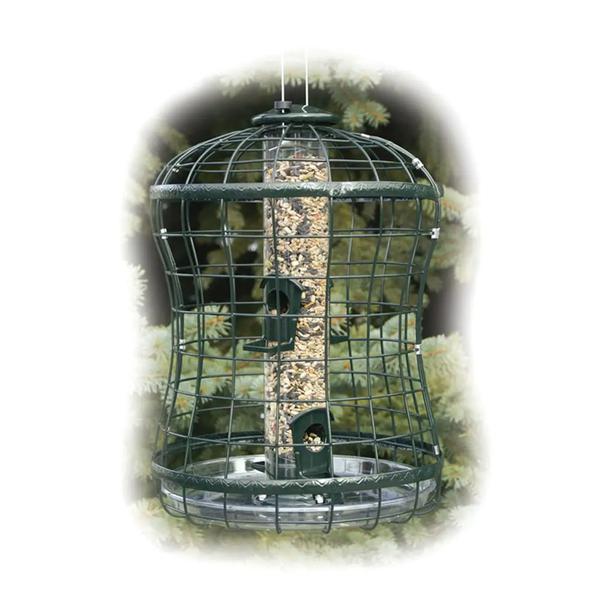 Audubon Series Caged Seed Feeder for Birds - Metal Frame, Predator Safe, 1 Qt Capacity, 16"h x 11" Diameter, Squirrel-Protective, Loop Perch, Ideal for Bird Watchers, Powder Coated