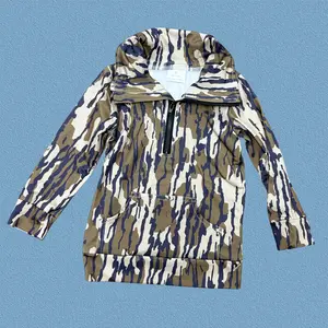 Sunny Baby Clothes Kids Boys Long Sleeve Pullover Top Hunting Season Country Style Bottomland Camo Half Zip Sweatshirt With Pocket Casual Daily Wear Super Soft Stretchy