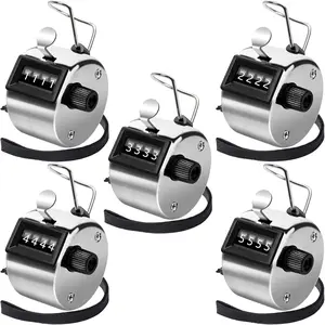 Handheld Mechanical Counter Clicker, 5 count 4-Digital Number Tally Click Counter for School Event Golf  Office Stadium