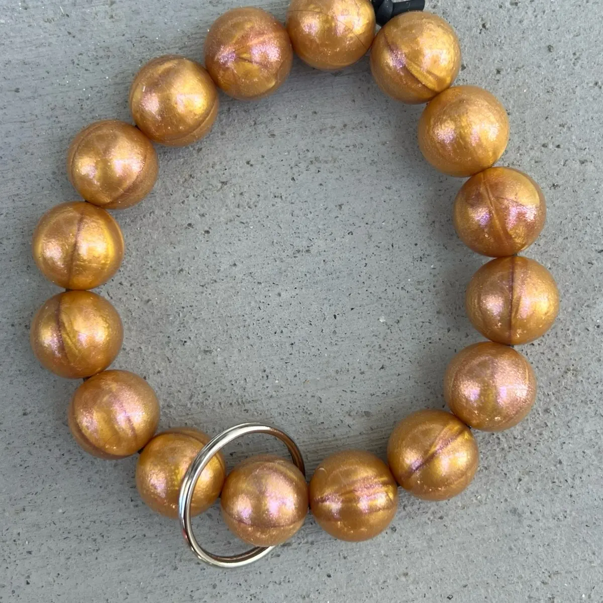Gold Shimmery Keychain Wristlet for Women - Perfect for Any Occasion