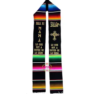 2026* Cross Para mi mamá - Black Stole Sarape Sash IN STOCK