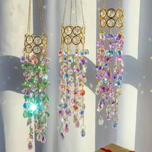 Hanging Window Garden Crystal Sun Catcher, Design, Hanging Wind Chime, Indoor Outdoor Decor, Party Use, Christmas Home Decoration