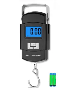 Fish Scale 110lb/50kg Digital Fishing Scale with Backlit LCD, Portable Handle, Stainless Steel Hook & 2 AAA Batteries – Reliable Fishing Gear & Great Fishing Gifts for Men