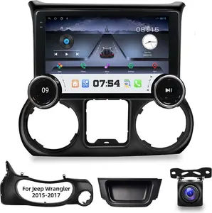 Wireless CarPlay Dual Knobs Radio for【Jeep Wrangler 2015 2016 2017】Wireless Android Auto Car Stereo 10.1 Inch Touch Screen FM WiFi Dual Bluetooth GPS Navigation Head Unit