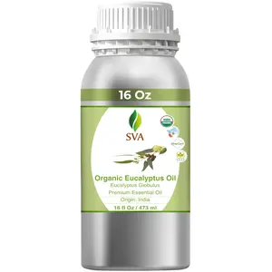 SVA Organic Eucalyptus Essential Oil - 16 Fl Oz 100% Natural Extract, Wellness & Therapeutic Use for Aromatherapy Diffusers, Skin Care