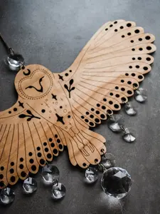 Owl Suncatcher Crystal Prism, Wooden Window Hanging, Wall Home Decor, Bird Lover Gift, Rainbow Maker Light Catcher, Woodland Nature Gifts
