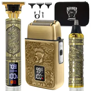 Largner 3-In-1 Electric Hair Clipper Set, Professional Rechargeable Trimmer Kit, Multi-Functional Grooming Tools for Men