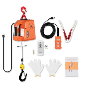 1100LBS/1T Electric Hoist Winch Portable Electric Power Winch New Upgrade Electric Hoist Crane w/Overload Protection 38ft Lifting Height for Attic Pro Utility Lift,3 in 1 Control Method