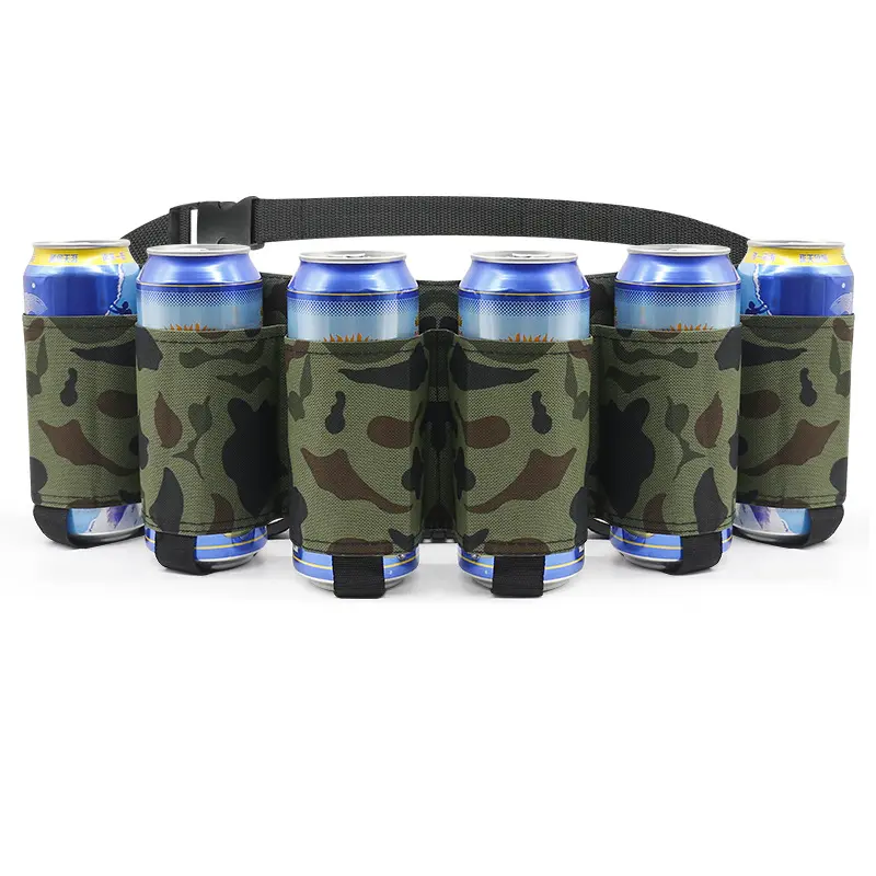 Beer Belt Holster, Beer Soda Bottle Holder Belts, Drink Can Holder, Adjustable Waist Pack Bag, Holds 6 Cans, Perfect for Parties, Picnics, Hiking