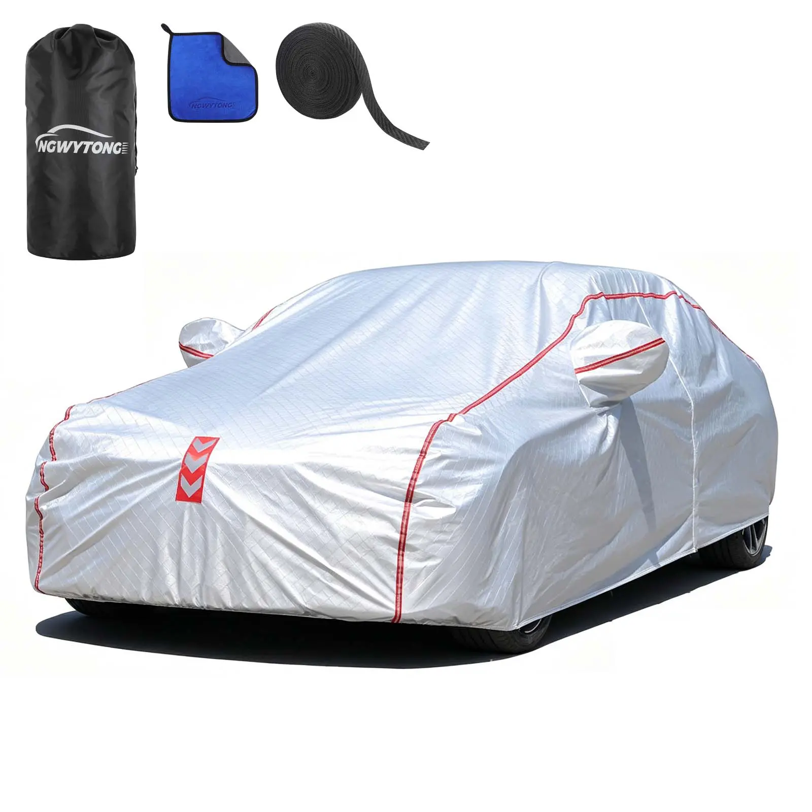 Car Cover, 2026 Upgraded Version, All-Around Fastening with 4 Upgrades, Suitable for Sedan/SUV/Coupe Car Cover Waterproof All Weather, Cars Accessories Waterproof Full Exterior Cover Weather Car Cover Car Cover Custom Fit Protective Multilayer Fabric