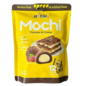 Royal Family Mochi Tiramisu & Creme 180g - Tiramisu Rice Cake with Cream Filling - Sweet Snack Candy Dessert