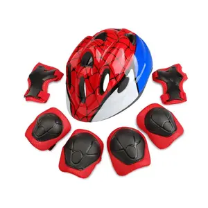 Helmet Protective Gear Set (7 Piece), LED Helmet Protector, Suitable for Skateboard, Scooter, Inline Skates, Bicycle, Balance Bike, Skateboard Gears
