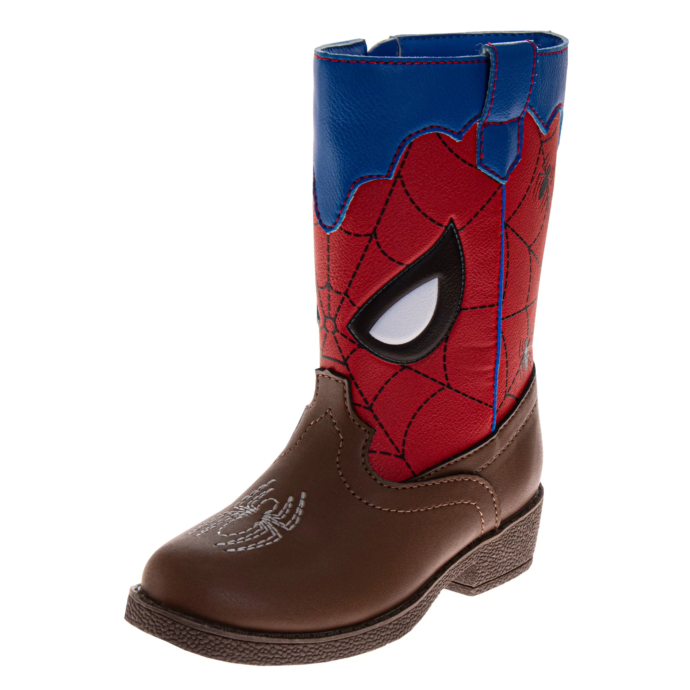 Spider-Man Cowboy Boots Boys  WebSlinger Western Style PullOn Tabs Durable Tread Action Ready (Toddler / Little Kid)