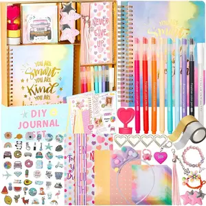 Z-ITC34 Girls DIY Diary 54 Pcs Diary Set, Toys for Ages 6 7 8 9 10 11 12 13, DIY Stationery Set, Thin Stickers and Little Girls Daily Supplies, Gifts for Teen Good Idea Choice