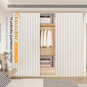 No Drill Easy-Fold Room Divider Curtain - High-End Aesthetics Space Partition Essential | Versatile for Living Room/Office, Commercial & Home Use | Instant Install & Space-Saving, Blackout, Heat Insulation & Privacy Protection, Foldable Window Cover