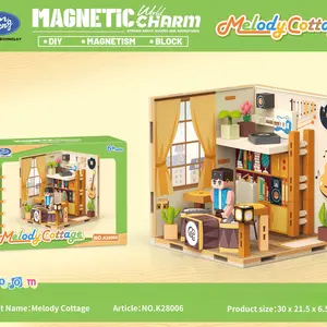 Magnetic Building Blocks Minecraft House Model, DIY Assembly Toy for Boys & Girls, Educational Puzzle Game, Gift