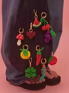 New Fruit Series Apple and Watermelon Pendant DIY Colored Bead Series 18K Gold Color Retention