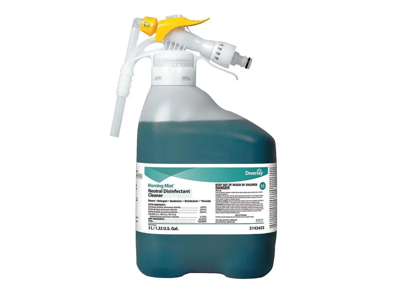 Diversey Disinfectant Cleaner For Use With RTD Chemical Dispenser, 1 EA 5283020