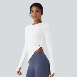 Halara Long Sleeve Thumb Hole Asymmetric Quick Dry Yoga Sports Top