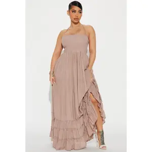 Hayley Halter Maxi Dress - Mocha
