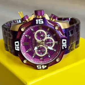 Men’s Invicta Watch 52mm Brand New - Purple & Gold