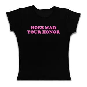 Aesthetic Vintage Y2k Style Clothes High Street Print Baby Tees Slim Crop Tops Streetwear Goth Short Sleeve Emo Girls Tops emo