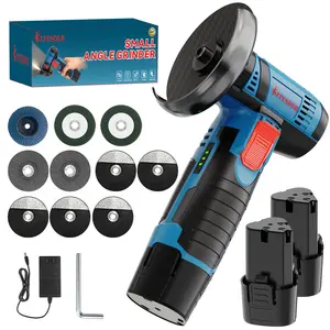KITESDER 1 Set Mini Cordless Angle Grinder - 19500 RPM Electric Polishing Grinding Machine with Lithium Battery, Multi-Purpose Power Tool for Metal, Wood, Stone Cutting & Polishing, Ideal for DIY Enthusiasts and Professionals