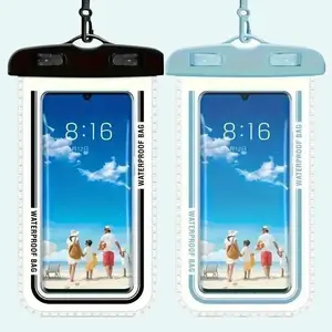 Waterproof Phone Pouches 2-Pack with Lanyard Transparent Touch-Friendly Fits iPhone & Samsung up to 7.2" Ideal for Swimming Beach Secured Boating