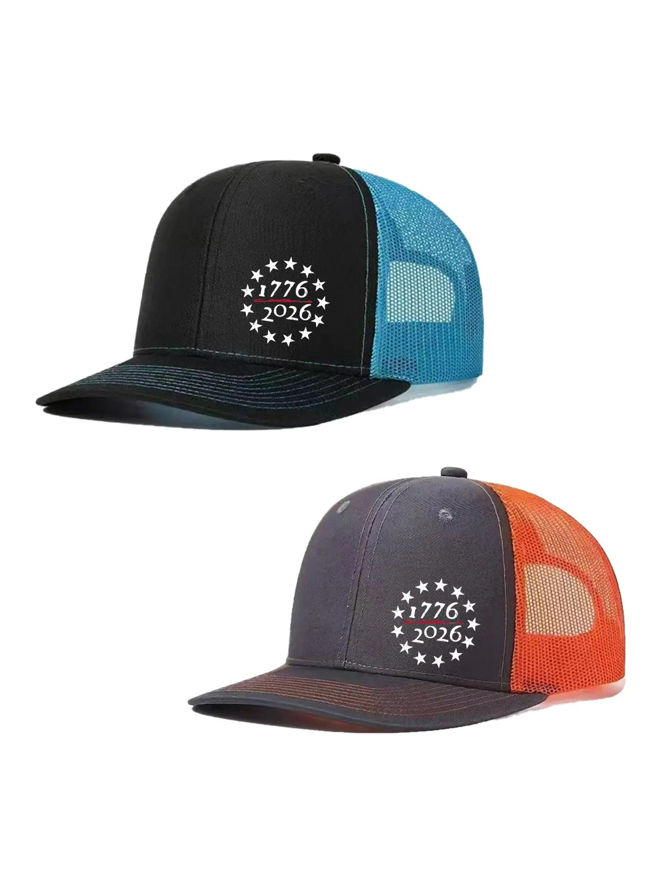 2pcs/1pc Unisex Baseball Cap 250th Anniversary of the United States Printing Hat, Commemorative Hat Mesh Hats for Mens Women Richardson Slightly Curved Brim Adjustable Trucker Hats Dad Hats Outdoor Mesh Breathable Sun Hat