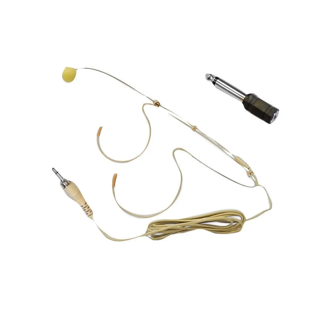 Lightweight Wired Condenser Over-Ear Headset - Electronic Audio Device with Boom Mic, Back Electret Omni-Directional Mic, 3.5mm to 1/4" Adapter, 20Hz-20KHz Frequency Response, Beige Cable, 2 Windscreens, DC Compatible for Recording & Audio Edits, Headphon