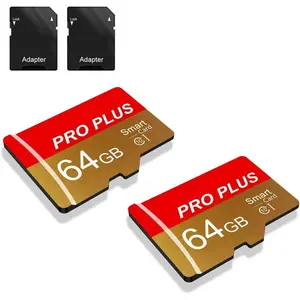 Z-CKC1  2 Pack Memory Card 64GB with Adapter, High Speed TF Card, UHS-I C10 A1 Memory TF Card for Tablet/Mobile Phone/Camera/Car Audio/Game Console (TF162 Red Gold 64GB)