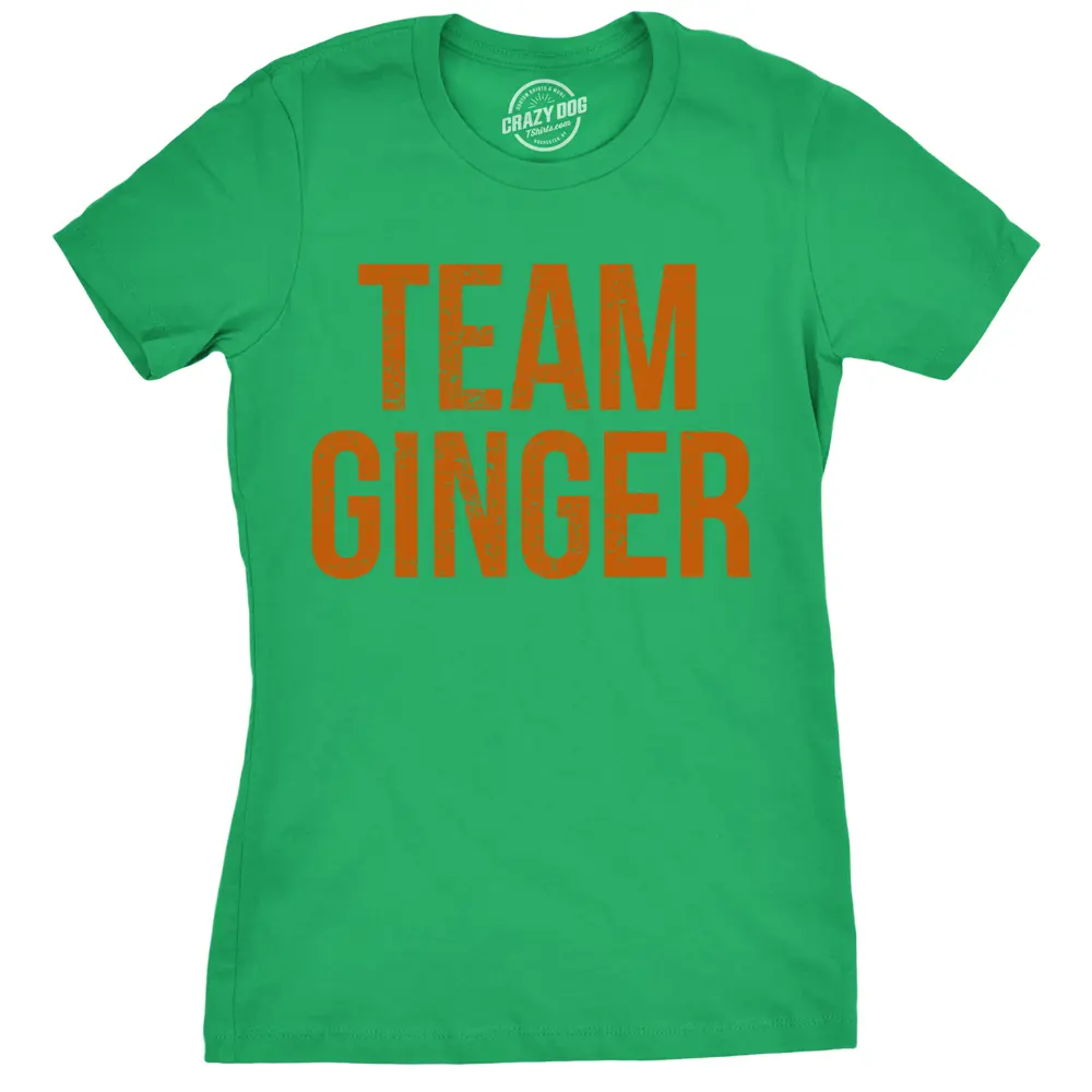 Womens Team Ginger T Shirt Funny Cute Red Head St Saint Patricks Day Irish Tee Funny Womens T Shirts Cute Vintage Fashion Casual Ladies T-Shirt Gift Saint Patrick's Day Tops for Women Women's Novelty Tees Green