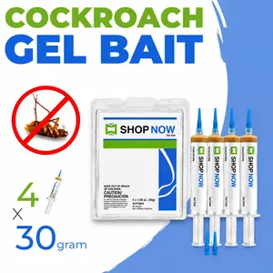 Cockroach Gel Bait with Indoxacarb for Indoor and Outdoor Roach Control, Targets German, American and Common Roach Species, 4 x 30g Tubes