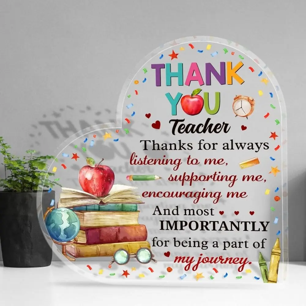 Teacher Gift for Women Men, Teacher Appreciation Gift from Students, Thank You Teacher Acrylic Plaque for Desk Decor, Gift for Teacher Boss Coach Manager, Teacher Sign Decoration