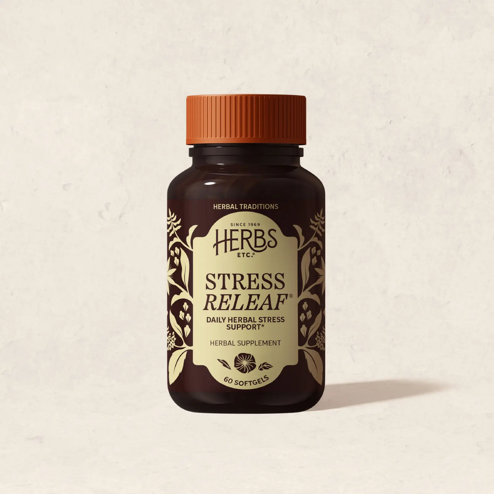 Herbs Etc. Stress ReLeaf - Herbal Supplement to Support Relaxation - Stress Support Supplemment - Gluten-Free - 60 Softgels (60 Servings)