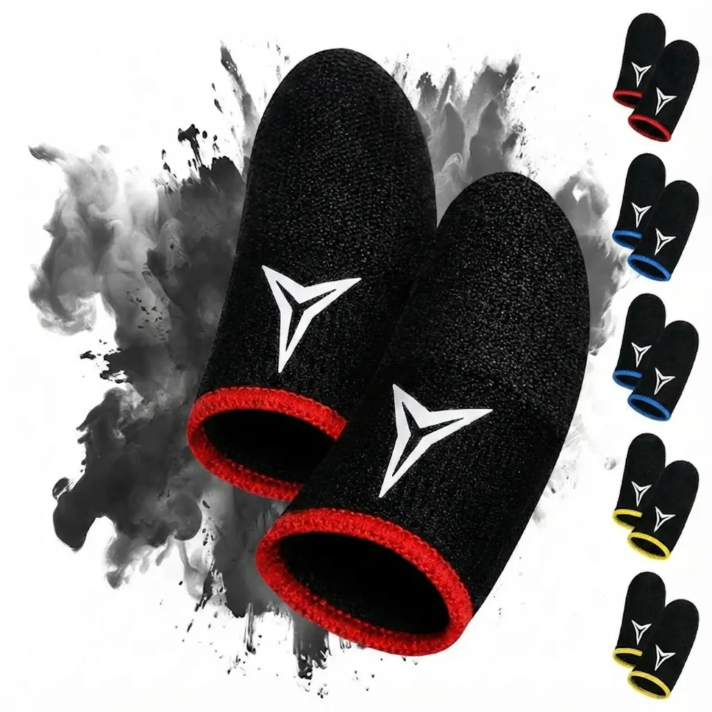 Gaming Finger Sleeves, Conductive Fibers Gaming Accessories for Smartphones & All Touchscreen Devices, Soft, Lightweight, Breathable, Anti-Sweat Extremely Thin Finger Pads, Smartphone