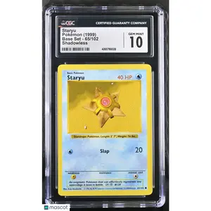 1999 Base Set (Shadowless) Staryu #65/102 English CGC 10