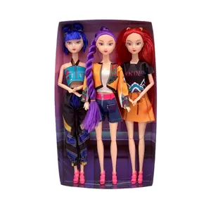 3-Piece K-Pop Hunter Girl Doll Set Lum Mi Ra Zo Q-Version Plush Toy, Trendy Anime Model Figures, Action Figure, Perfect Birthday Gift