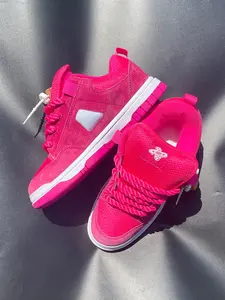 New Casual Breathable Versatile Fashion Low-Top Sneakers, Rose Canvas Shoes, Student Trendy Footwear, American Style Men's Shoes, Lace Up Trainers