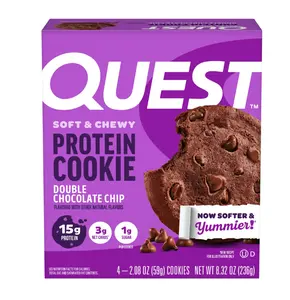 Quest Soft & Chewy Protein Cookie, High Protein, Double Chocolate Chip, 4 Count