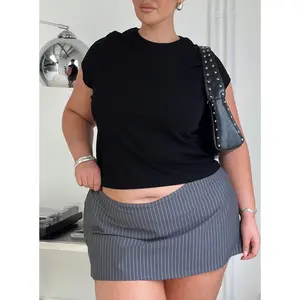 Can't Sleep Skort Charcoal Stripe Curve