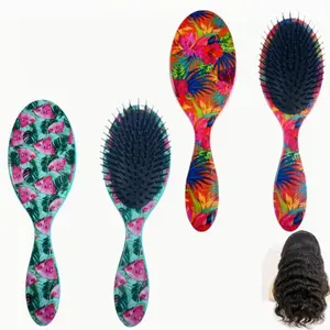 Flower Pattern Air Cushion Comb, 1 Count Hair Massage Comb, Wet and Dry Hair Detailing Comb, Scalp Massage Comb, Hair Styling Tool for Women & Girls